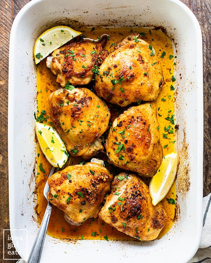 The Best Baked Chicken Thighs They Bake Up Juicy And Tender With The