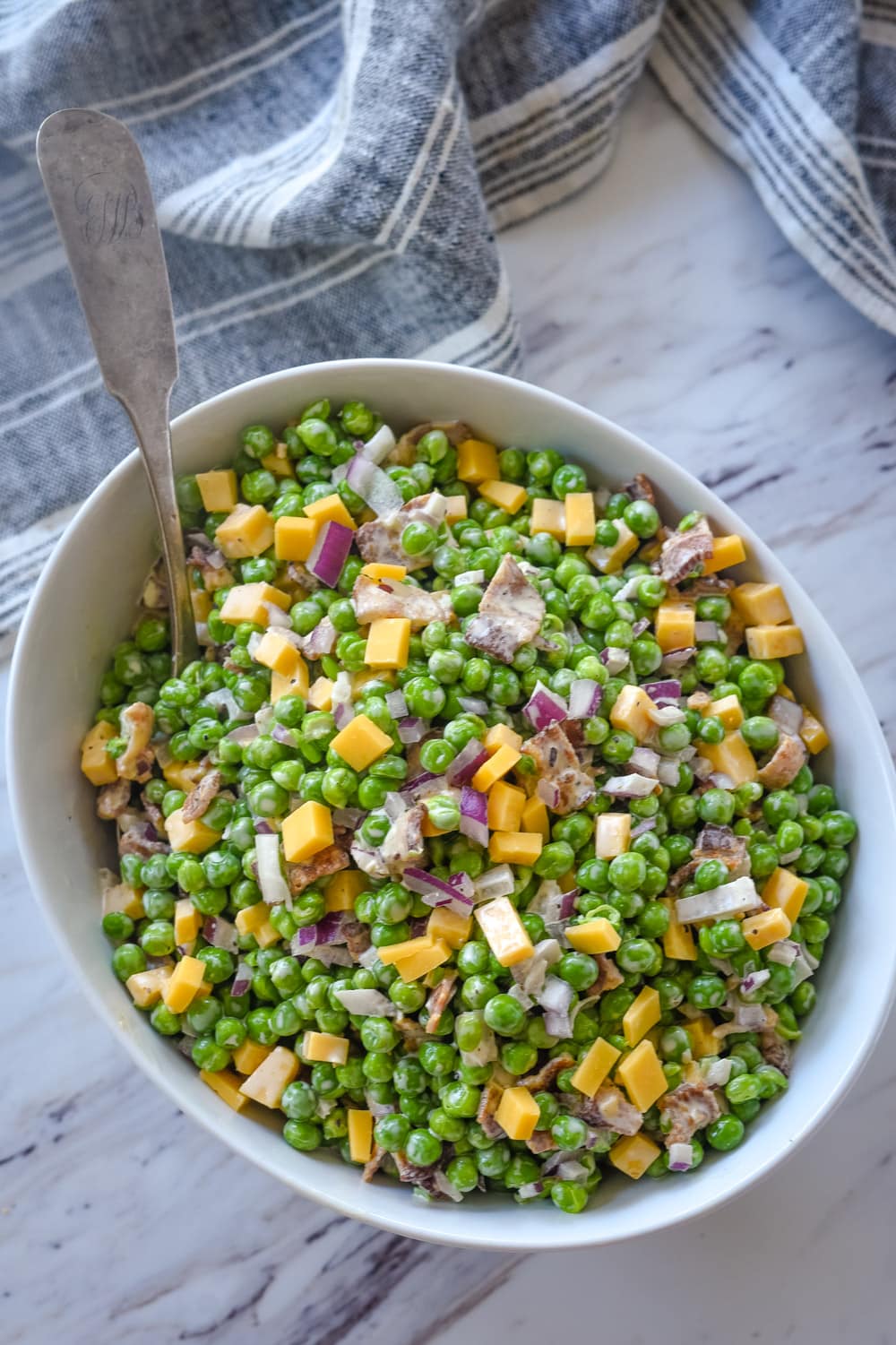 The Best Pea Salad Easy Delicious Mom On Timeout