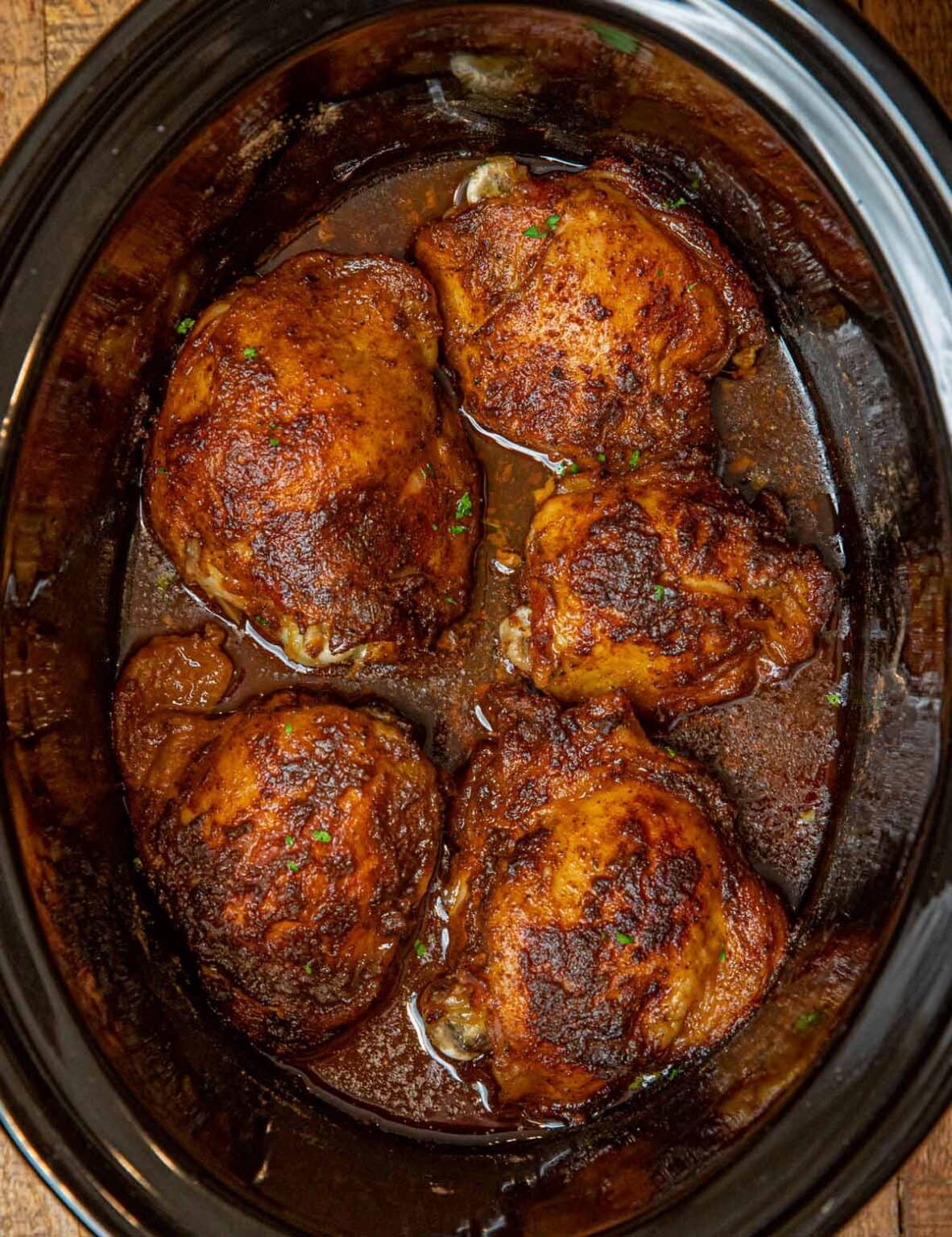 The Best Slow Cooker Chicken Thighs Recipe Recipe Chicken Thigh Recipes Slow Cooker Chicken