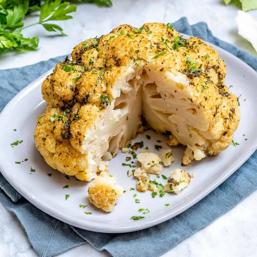 The Best Whole Roasted Cauliflower Recipe Healthy Fitness Meals