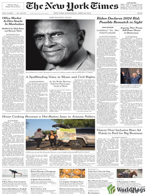 The New York Times In Print For Tuesday April 4 2023 The New York Times