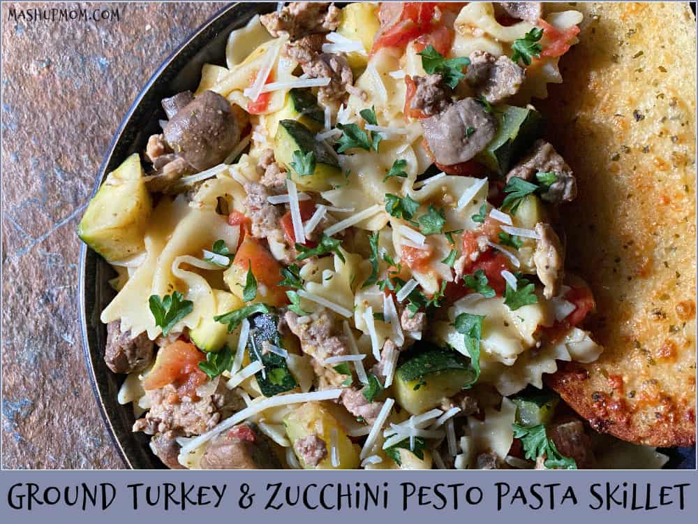 This 30 Minute Healthy Ground Turkey Zucchini Skillet With Pesto Is Delicious L Healthy