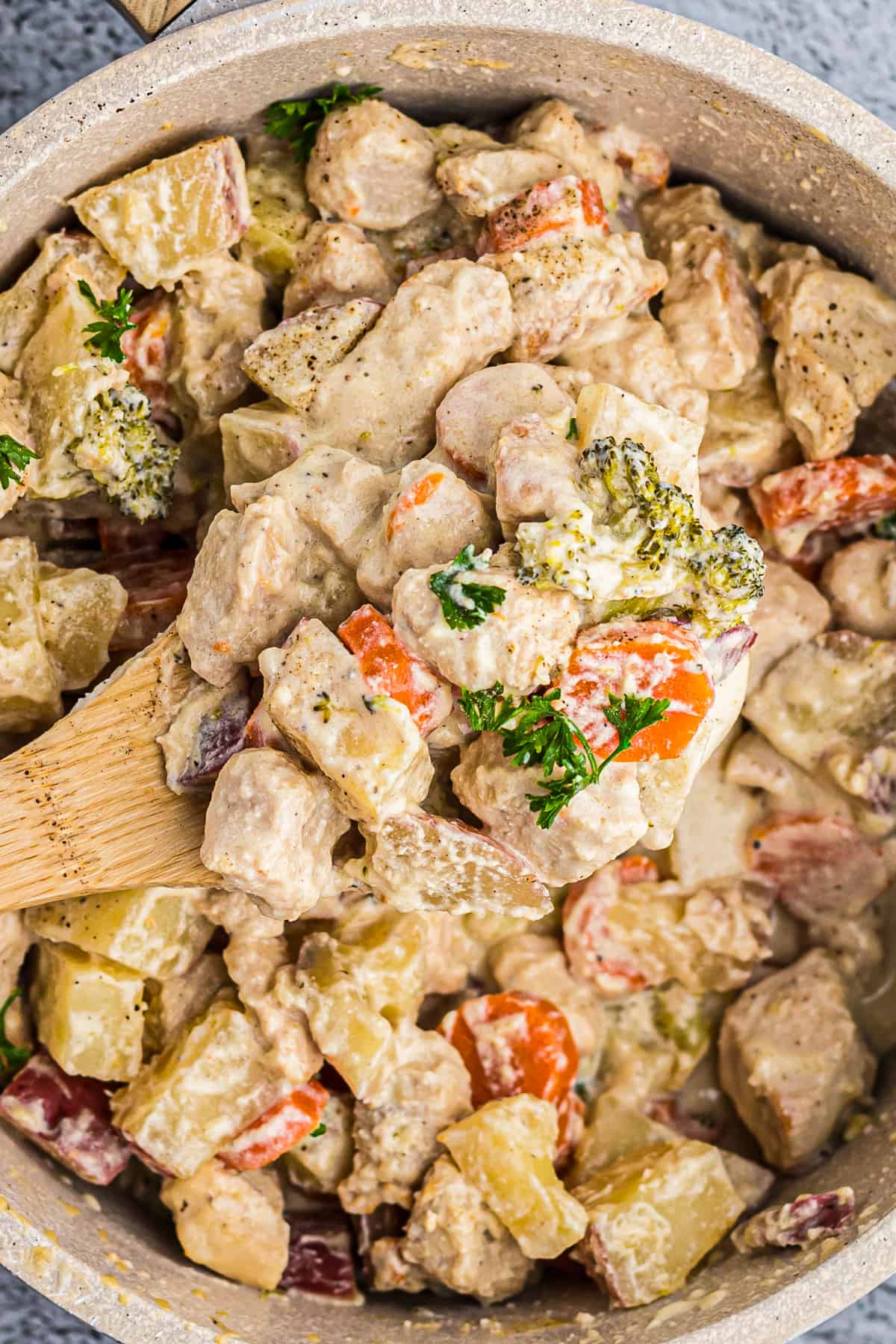 This Cozy Creamy Chicken Stew Is Ready In Just An Hour Recipe Stew Chicken Recipe Wine