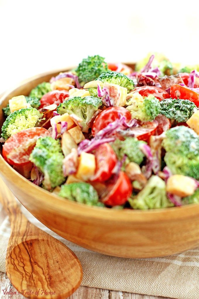 This Creamy Cheddar Broccoli And Tomato Salad Recipe Is A Great