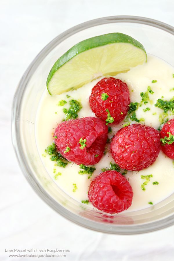 This Lime Posset With Fresh Raspberries Is A Light And Refreshing Dessert Perfect For Summer