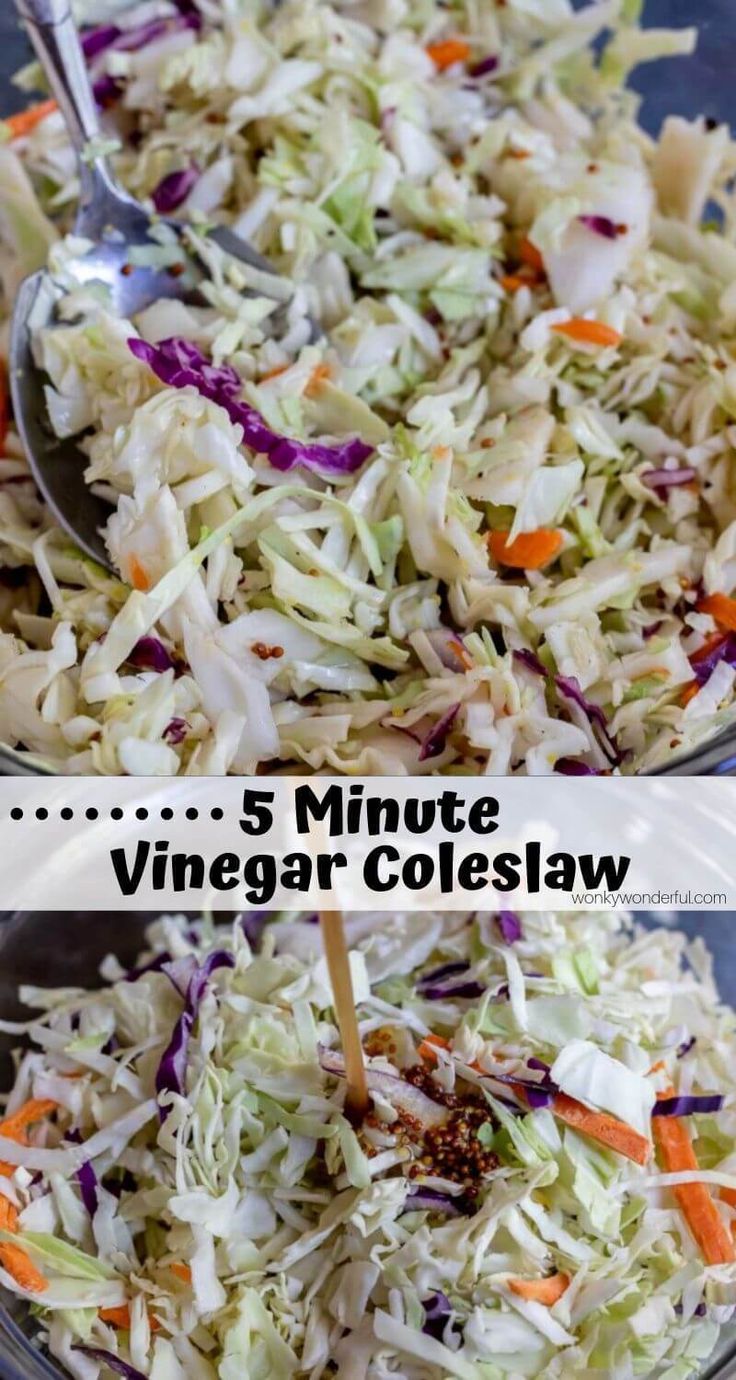 This Vinegar Based Coleslaw Recipe Is Beyond Simple And Only Takes 5 Minutes To Make Vegan