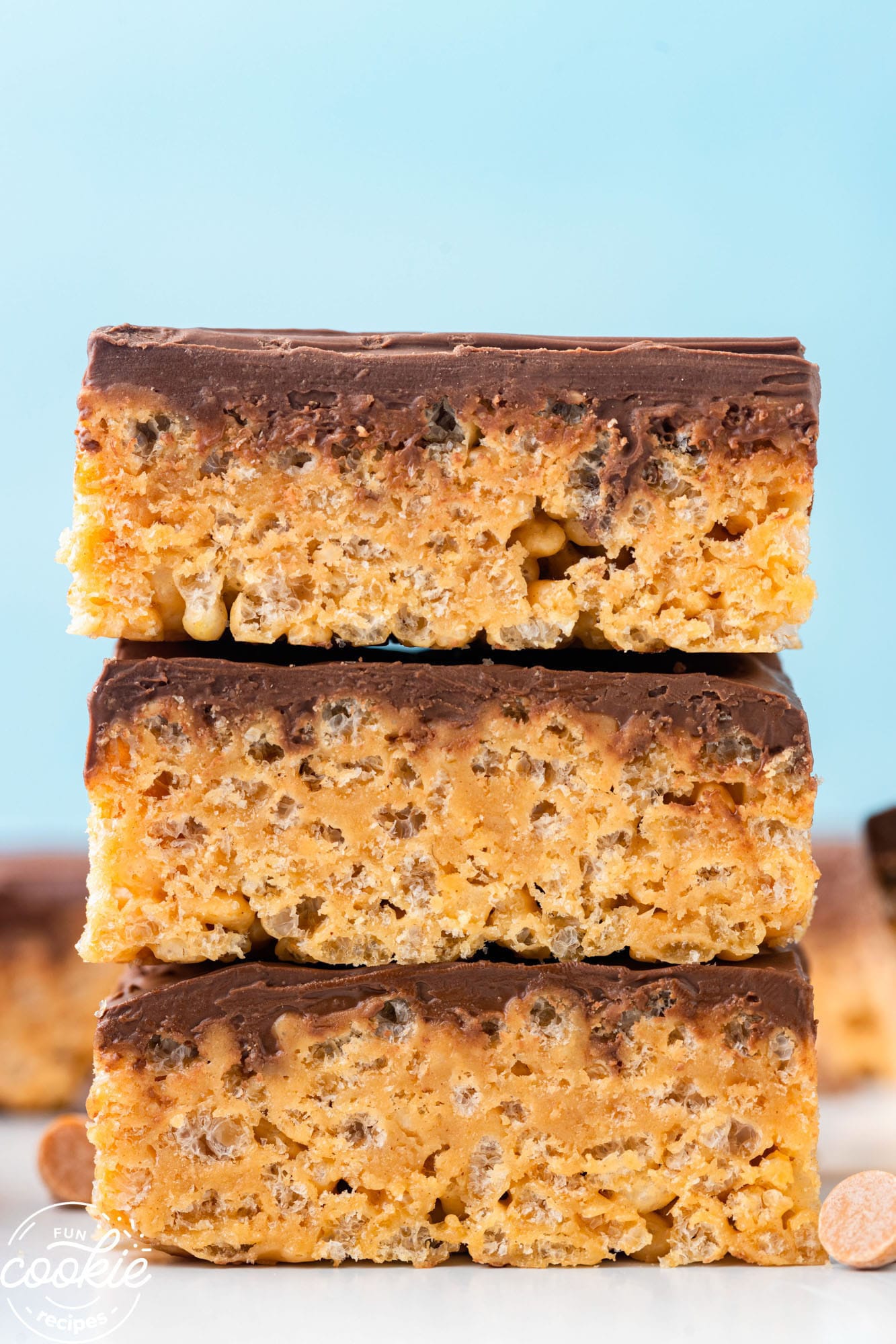 Three Scotcheroo Bars Stacked On Top Of Each Other Best Cookie Recipes Scotcheroos Recipe