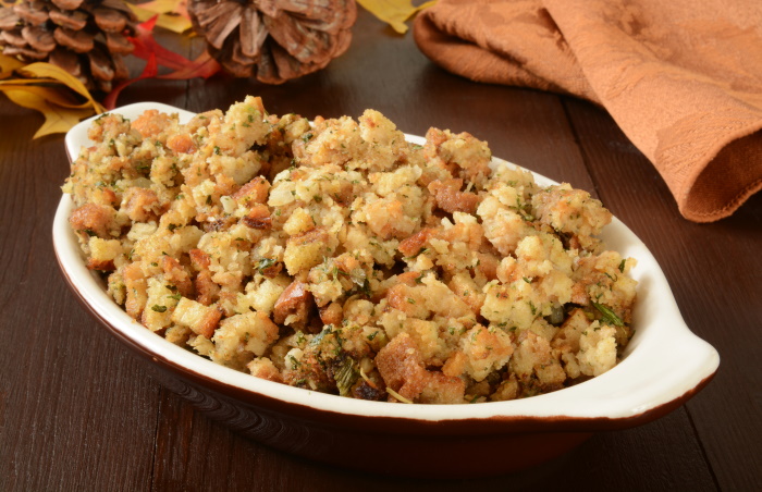 Turkey Stuffing Recipe Traditional Bread Stuffing With Herbs Recipe