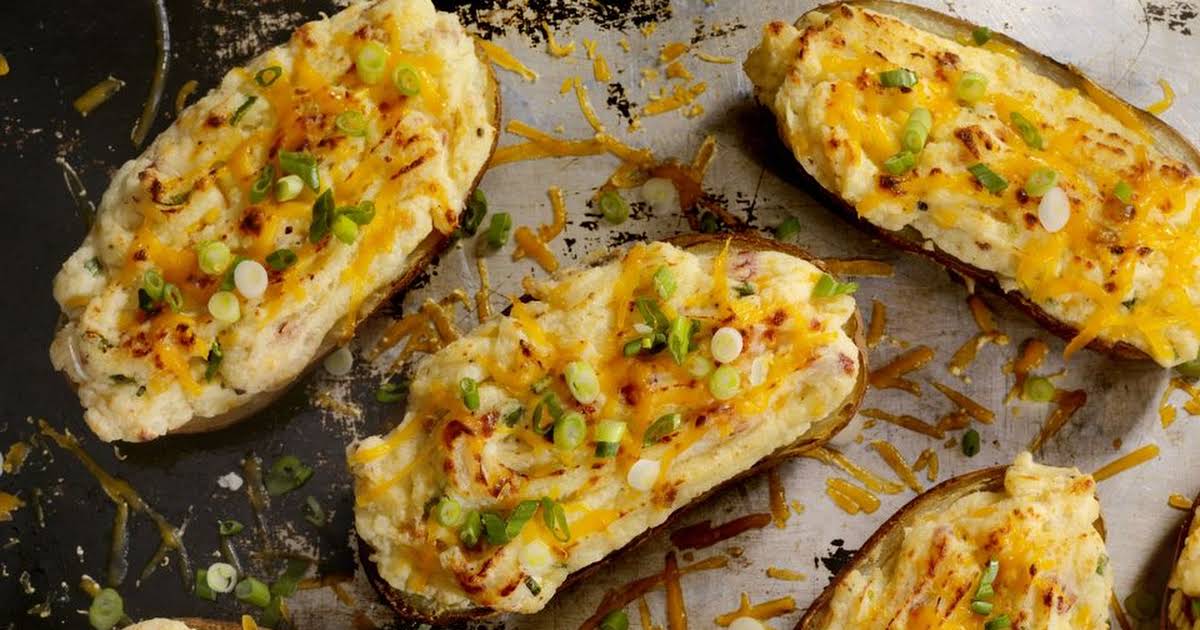 Twice Baked Potatoes With Cream Cheese And Spinach For Two Zona Cooks