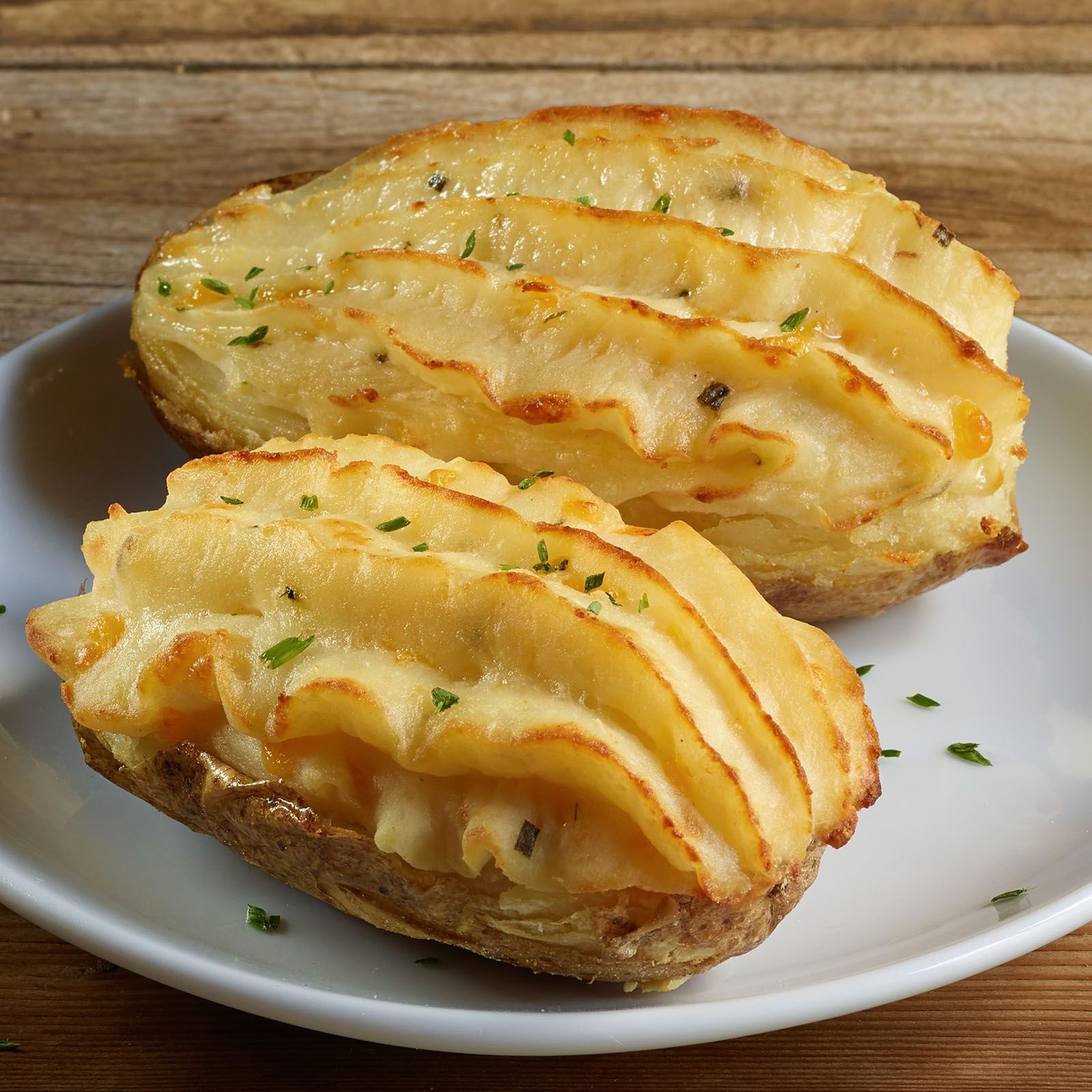 Twice Baked Potatoes With Sour Cream Cheddar And Chive Yummy Food Cooking Recipes