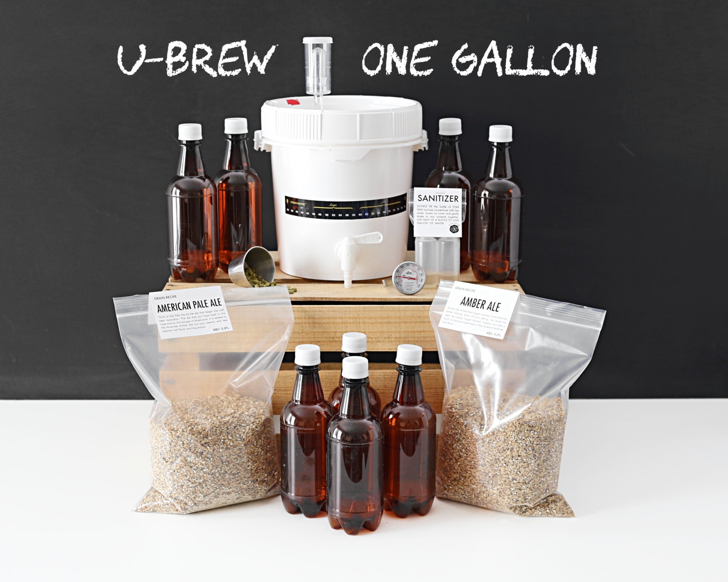 Ubrew Kit 1 Gallon Beer Making Kit With 2 Grain By Urbanbrewery