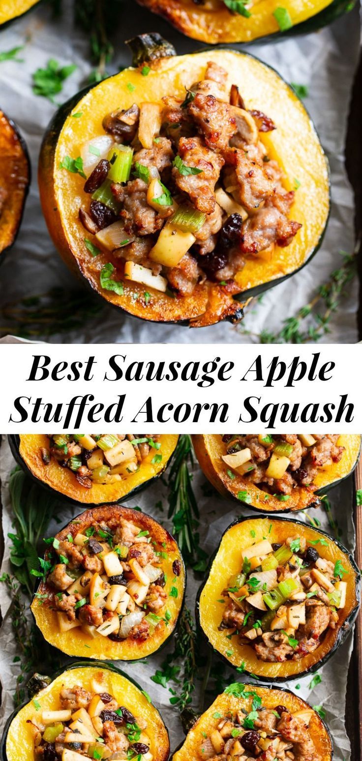 Ultimate Stuffed Roasted Acorn Squash Paleo Whole30 Acorn Squash