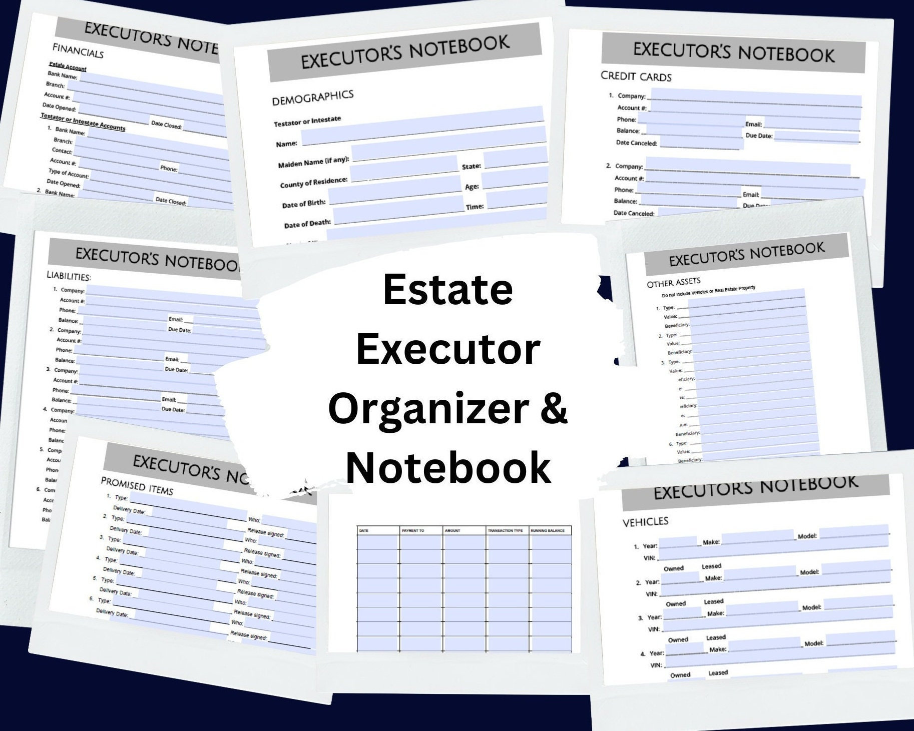 Updated Estate Executor Organizer And Accountability Notebook Etsy