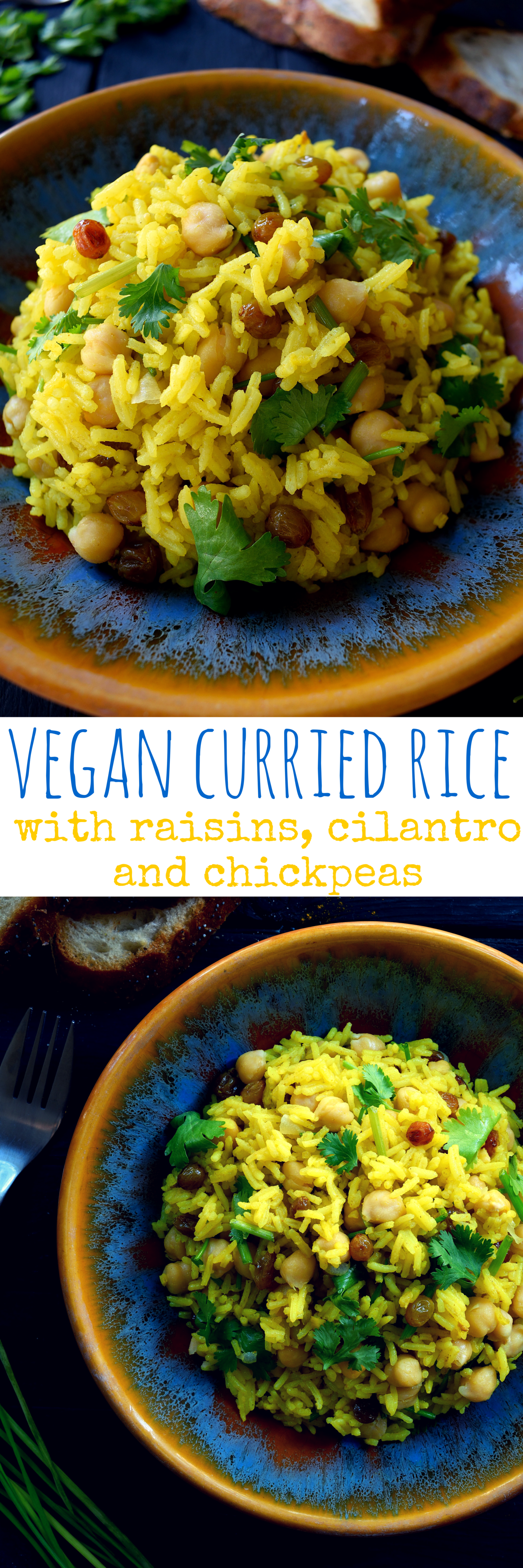 Vegan Curried Rice With Raisins Cilantro And Chickpeas Cilantro And