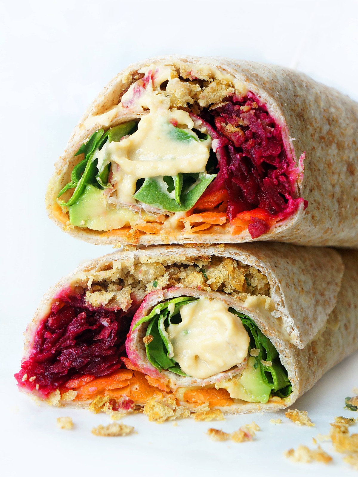 Vegan Falafel Wrap Recipe With Hummus Haute Amp Healthy Living Recipe Falafel Wrap Wrap