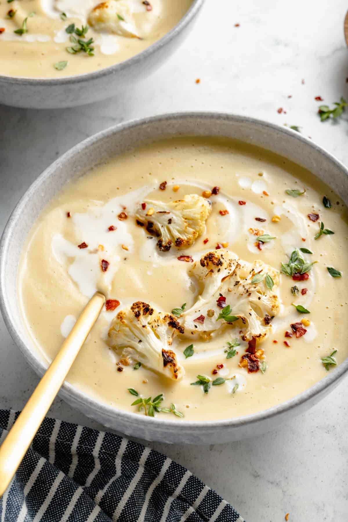 Vegan Roasted Cauliflower Soup Jessica In The Kitchen