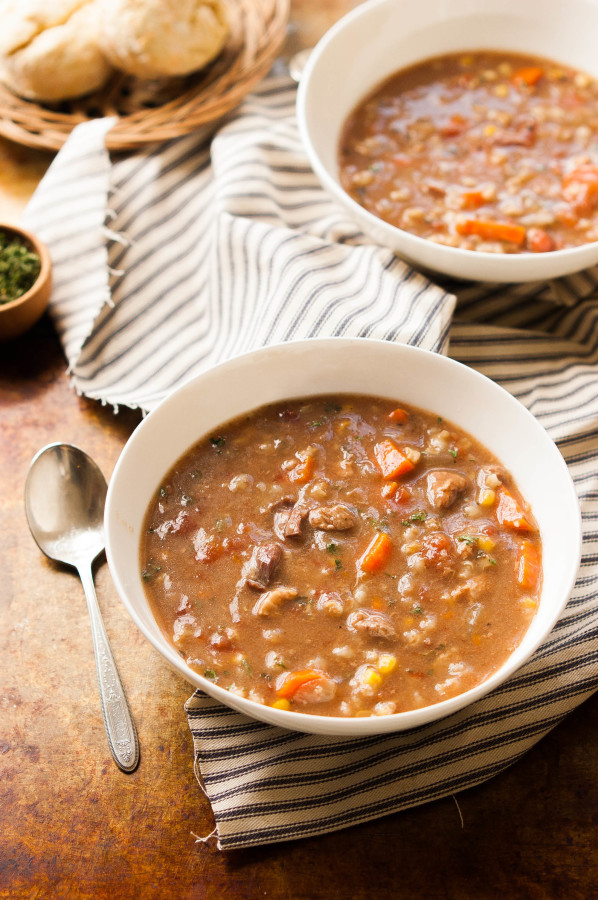 Vegetable Beef Barley Soup Slow Cooker Hearty Winter Meal