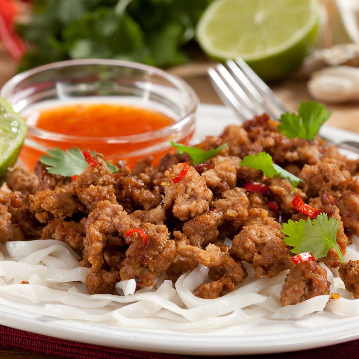 Vietnamese Style Pork Mince And Noodles Simon Howie Recipes