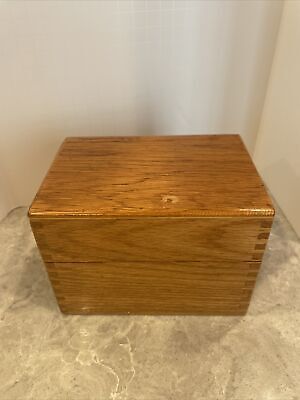 Vintage Oak Recipe Box For 3X5 Recipe Cards Filled With Old Recipes 5 75X4x4 Ebay In 2022