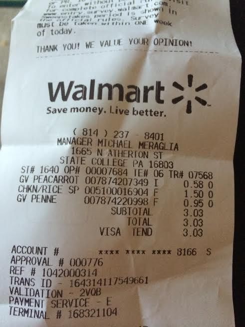 Walmart Receipt Template