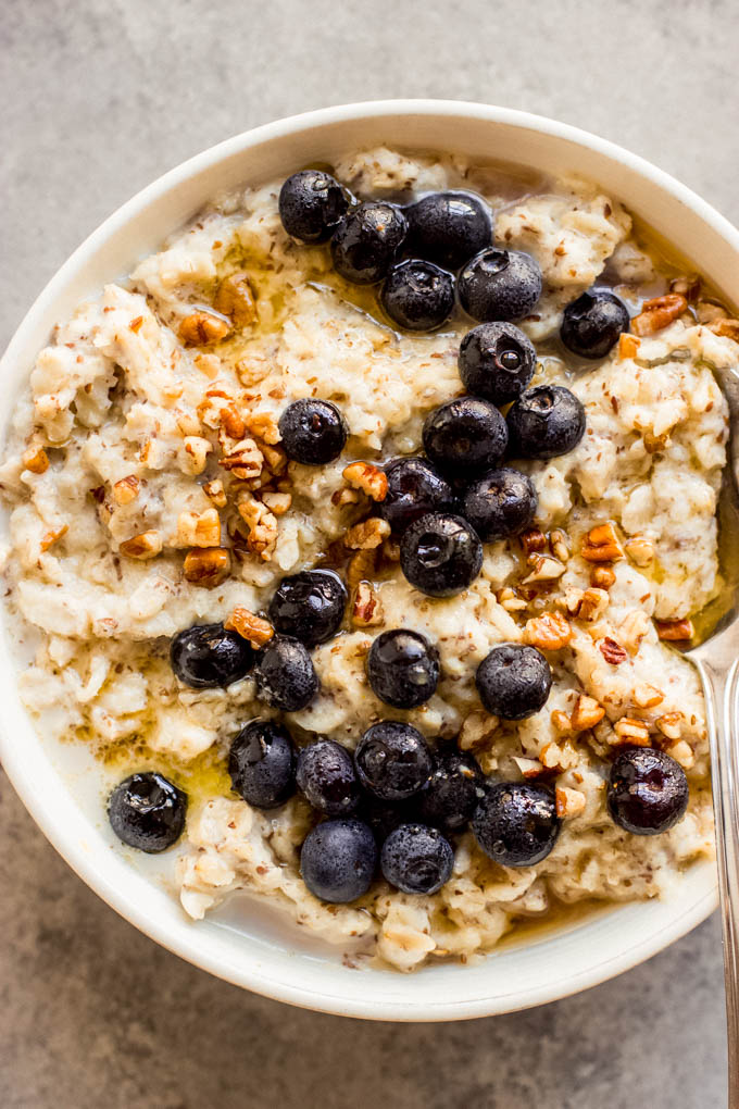 Wholesome Flaxseed And Blueberry Oatmeal Little Broken