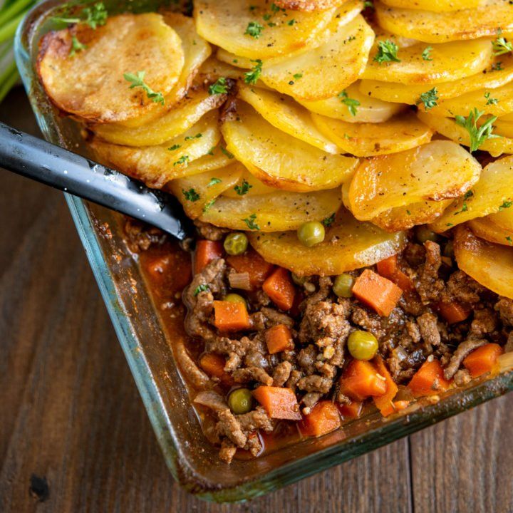 Yummy Crispy Potato Topped Meat Pie Minced Beef Hotpot A Delicious