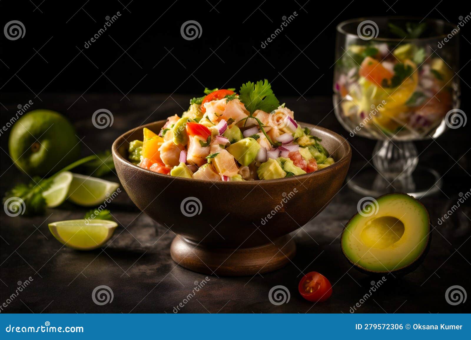 Zesty Ceviche With Chunks Of Marinated Fish Citrus Juices Herbs And Spices And Fresh Diced