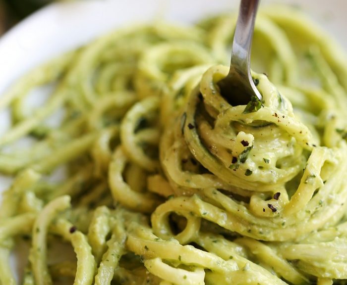 Zucchini Spirals With Basil Pesto Lean Garden